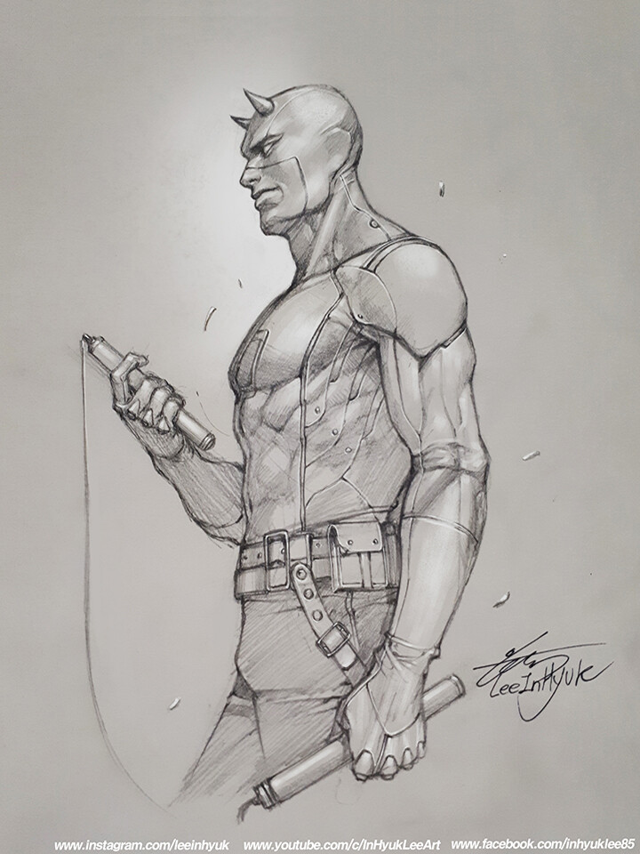 Daredevil/ Half body/ pencil/ A4