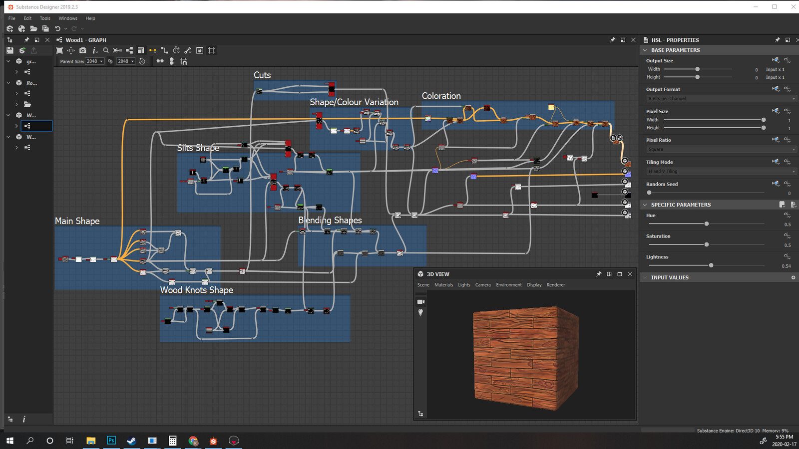 SD screenshot of wood graph