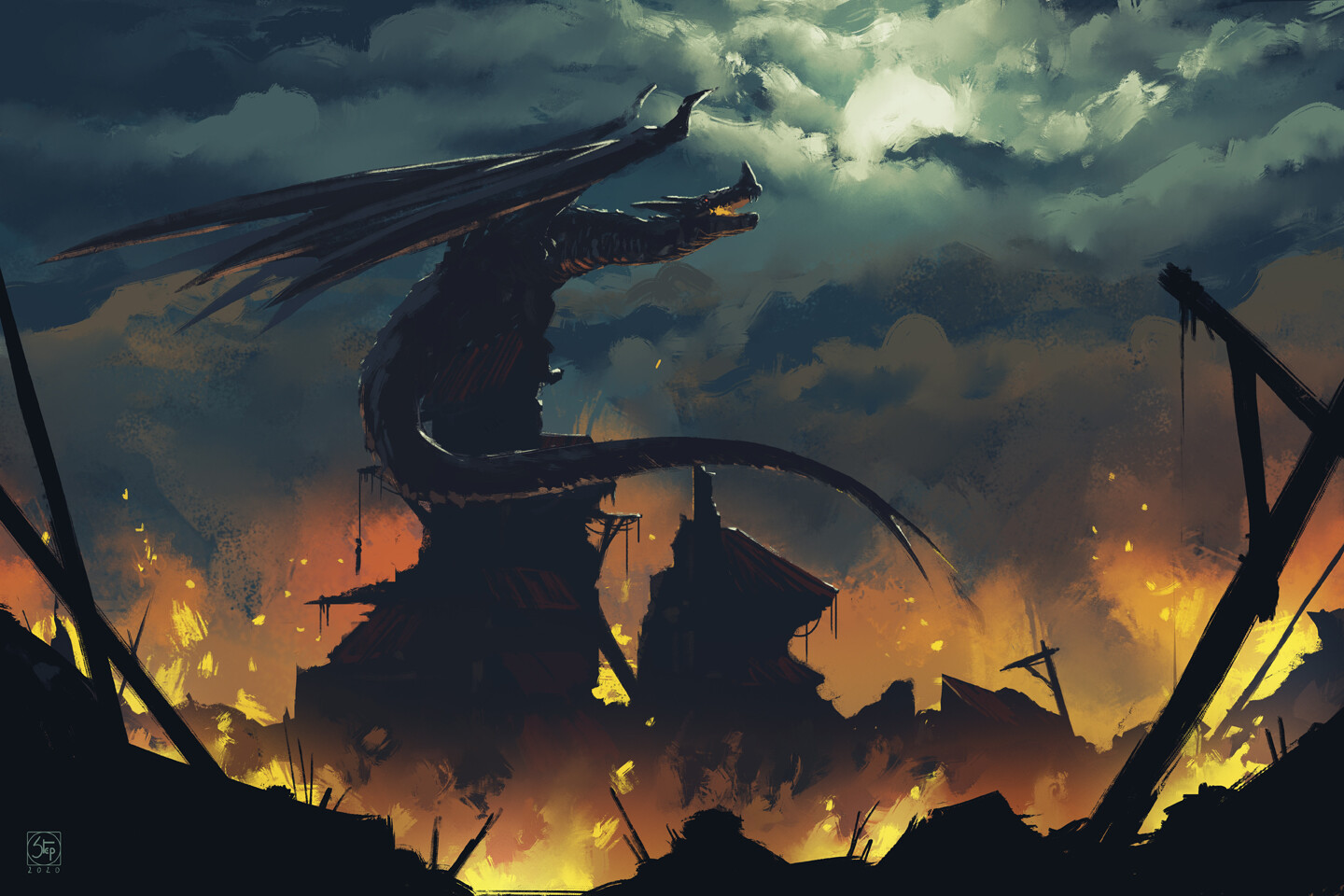 Artstation Night Dragon Stephen Cornu
