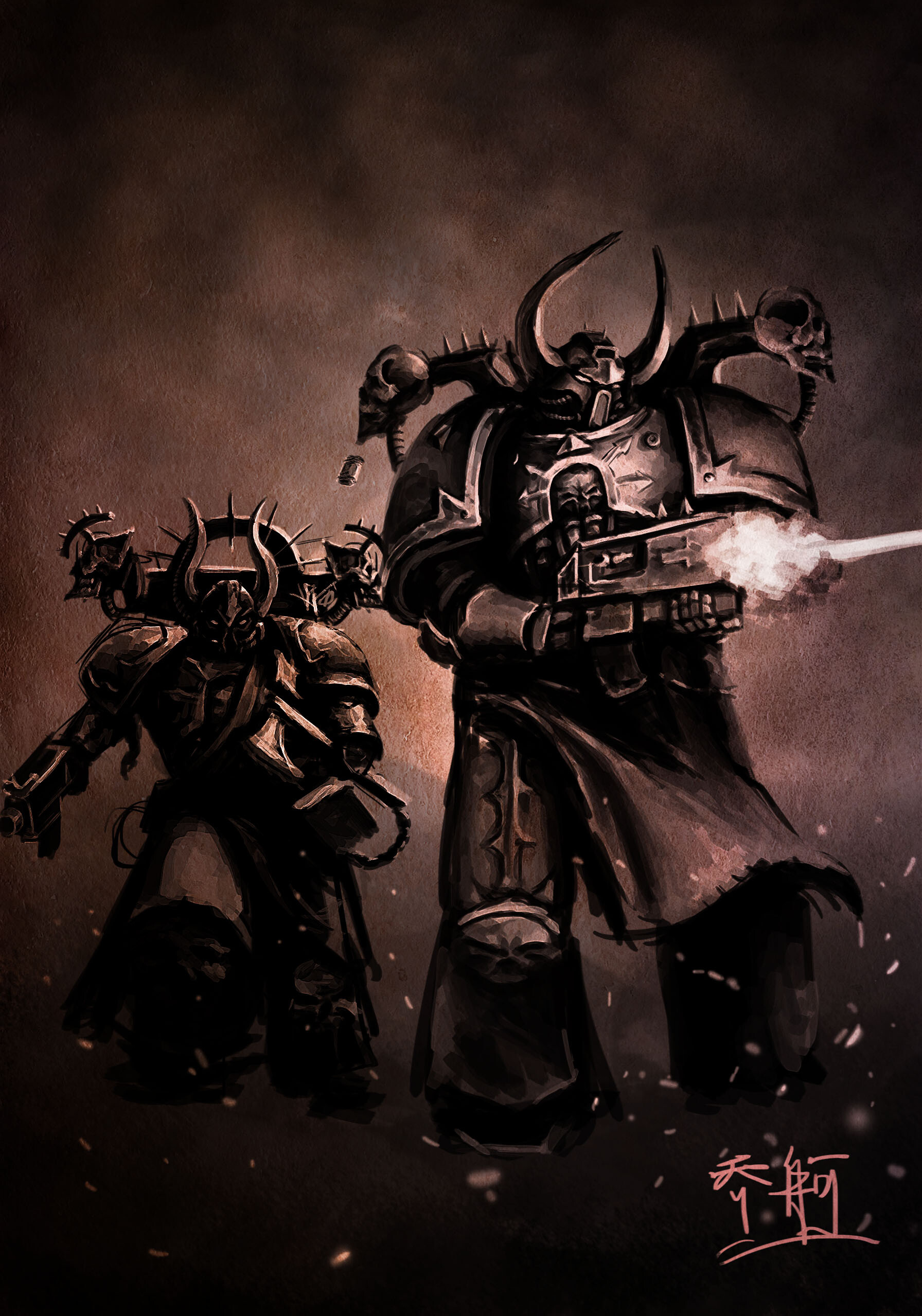 Artstation Chaos Space Marines Ge Qiao