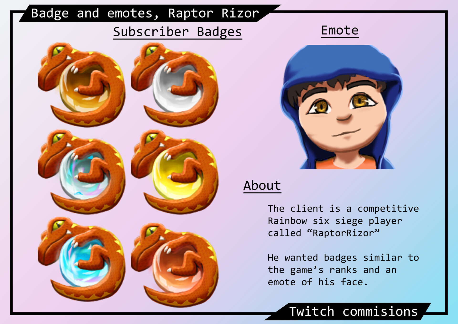 Artstation Twitch Sub Badges Emotes And Banners Ezekiel Ng