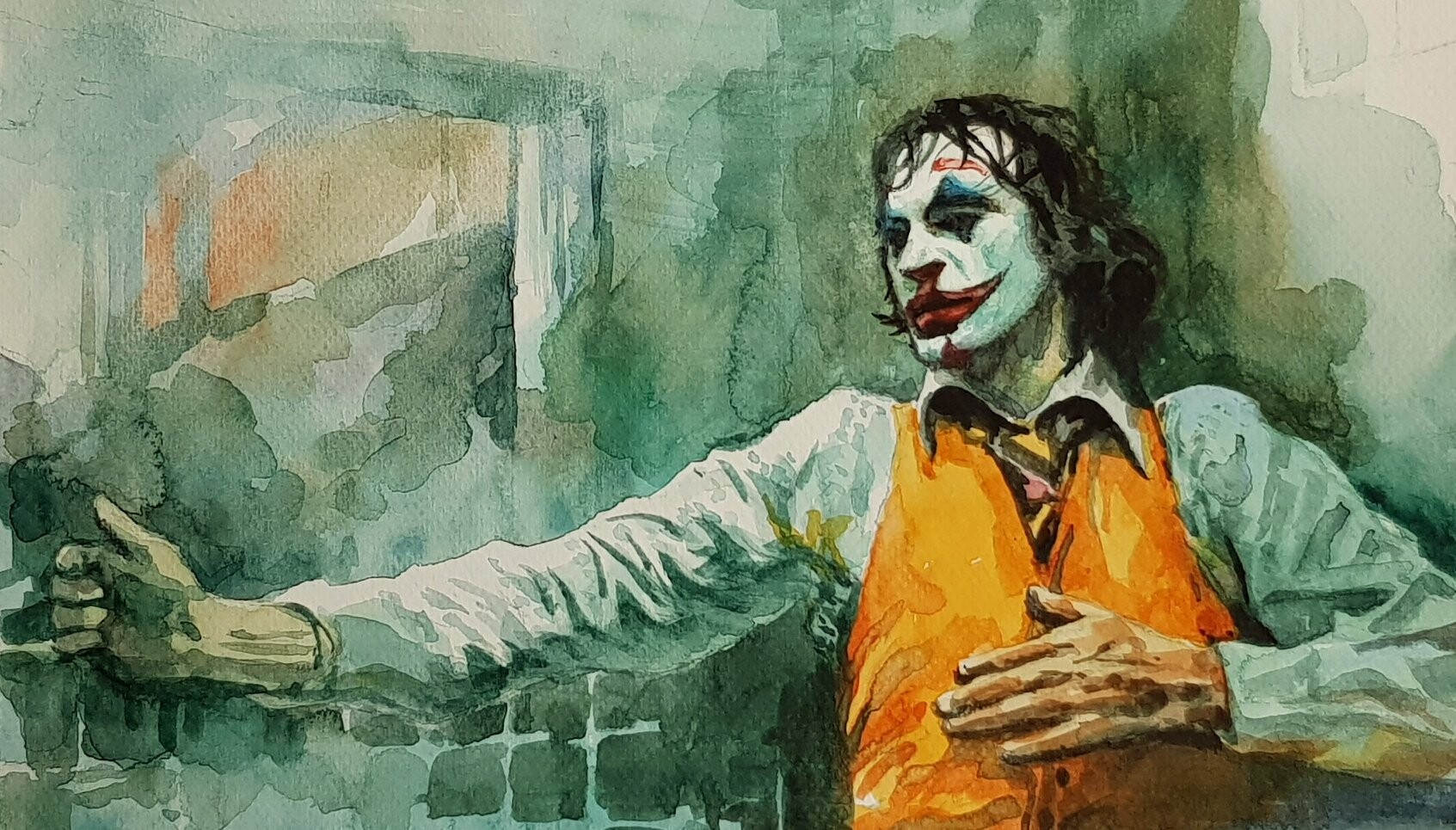 Artstation Watercolor Painting Joker 2019 Joaquin Phoenix Kwang Jae Son