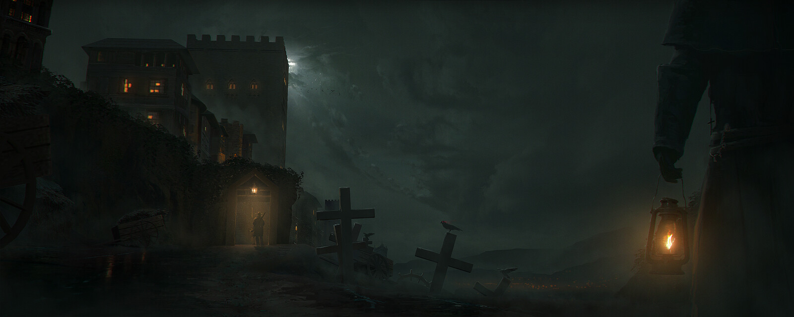 A town at night