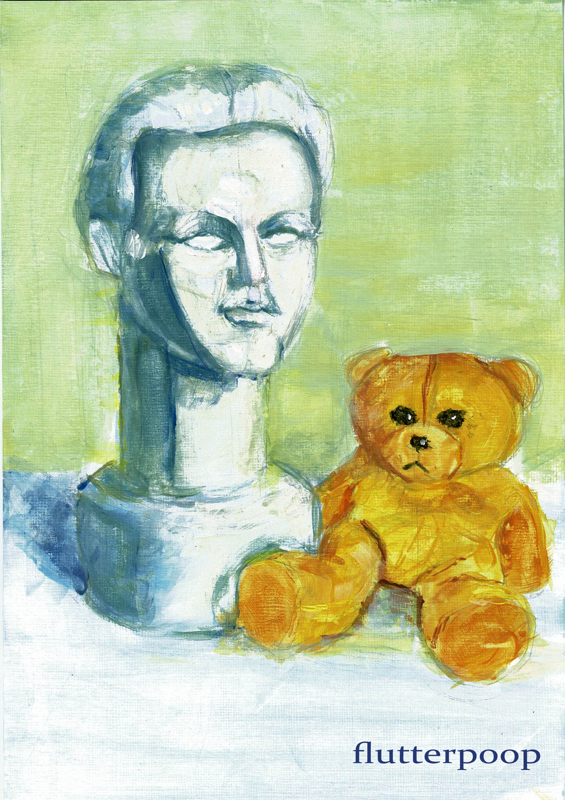 Artstation Head And Teddy Still Life Acrylic Grace Jessop