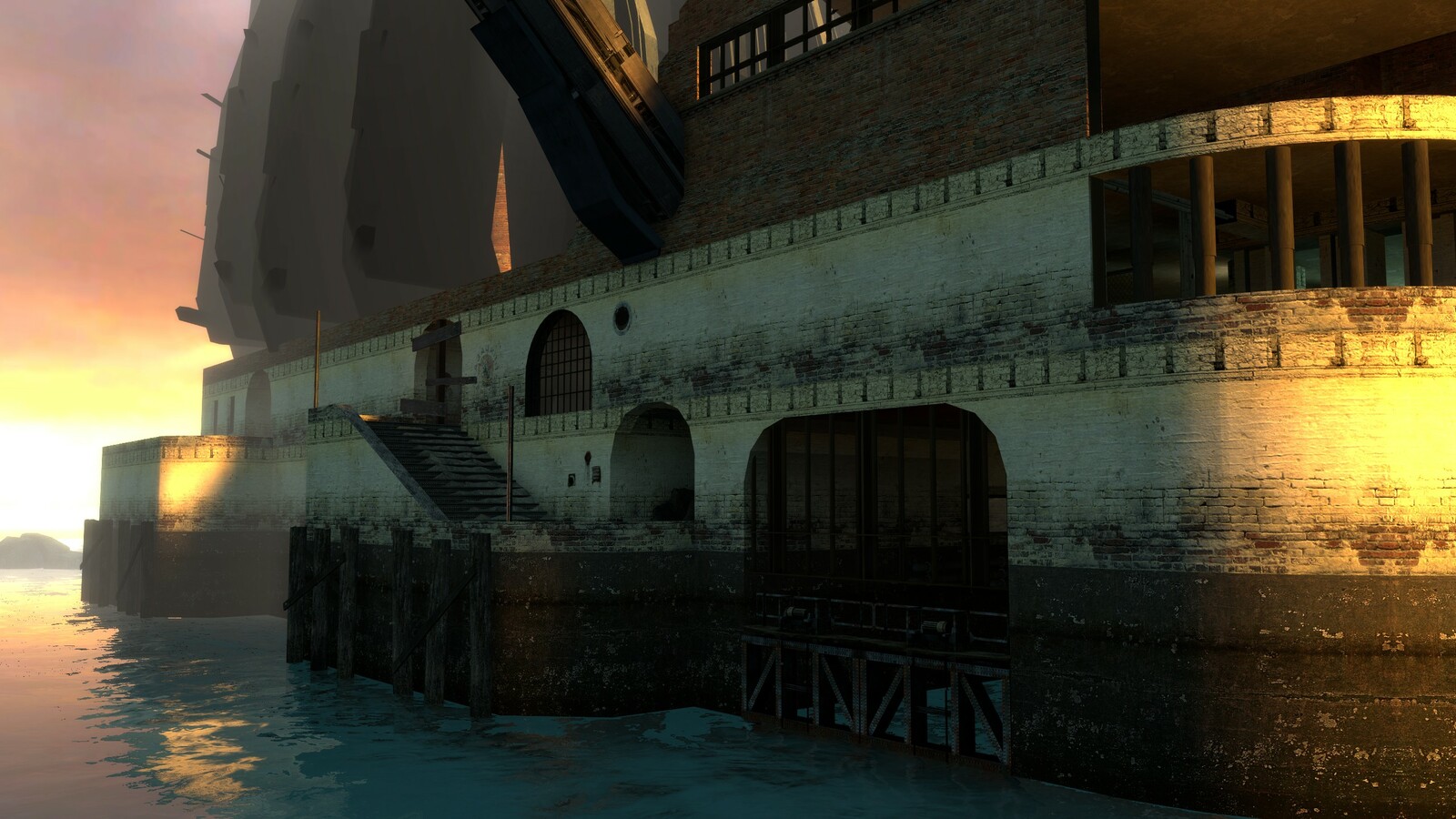 The water around the level is fully explorable and hides some items and easter eggs. I provided shortcuts from the water back to the level so players were at ease jumping in.