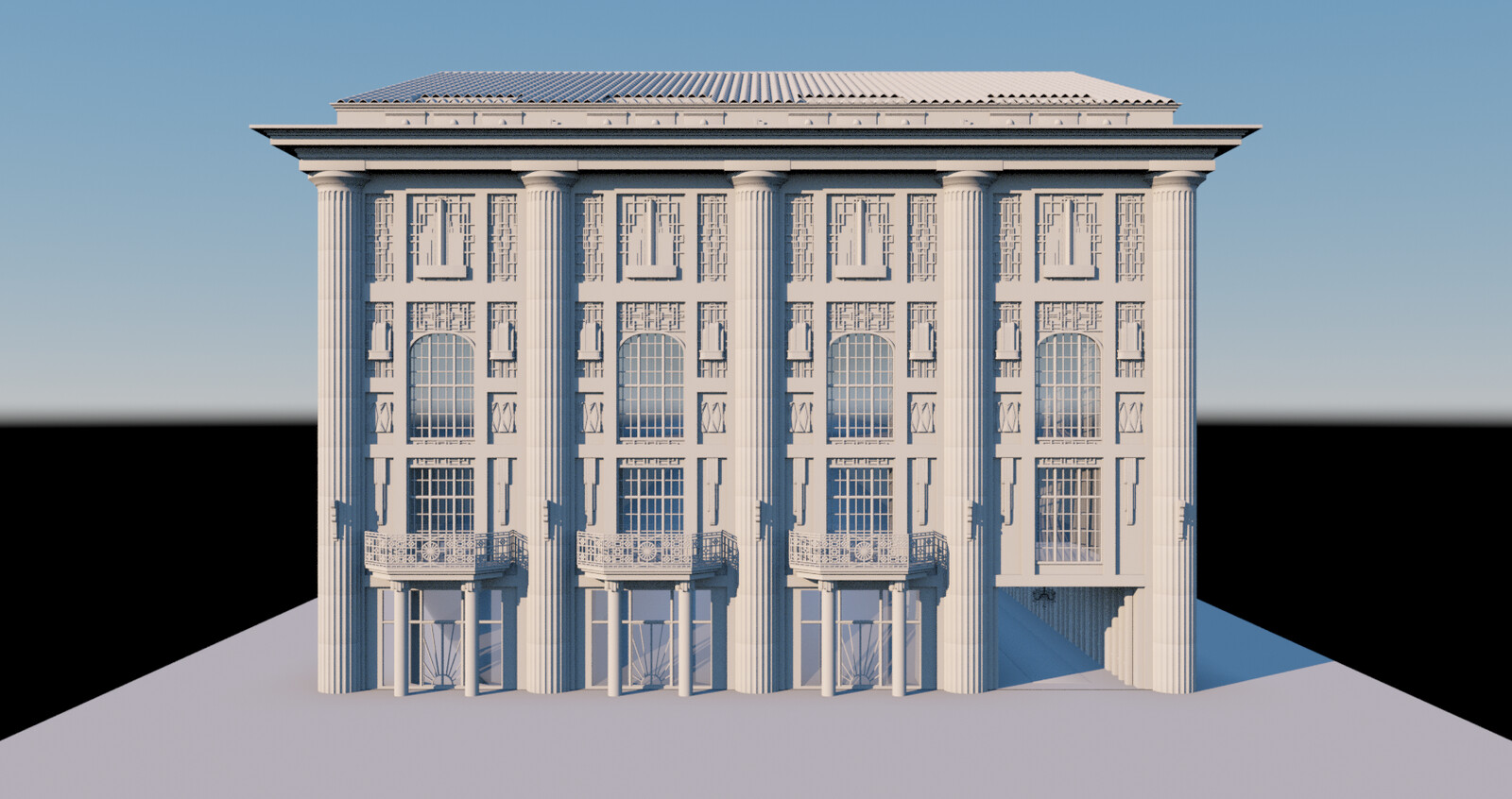 Stages of the Admiralspalast I build in 3D for the project.
