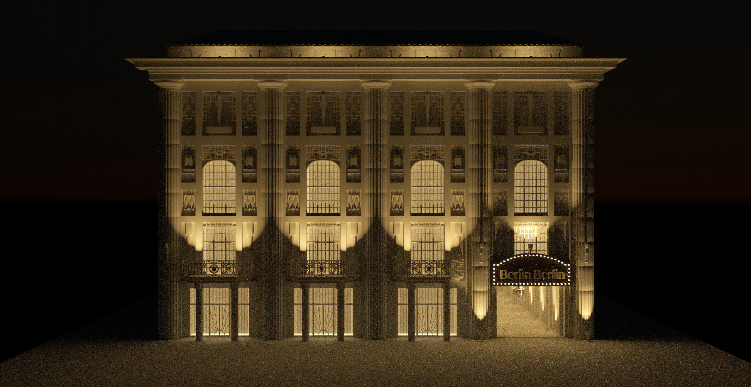Stages of the Admiralspalast I build in 3D for the project.