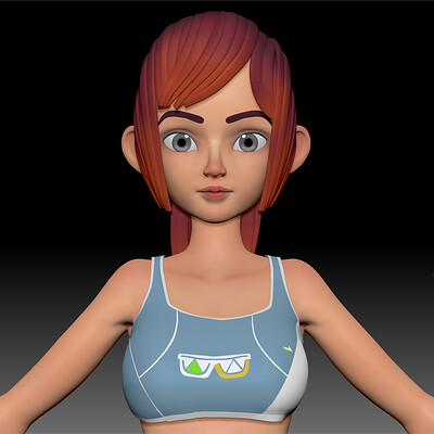 ZBrush Stylized Character Girl Base Mesh - Amy Girl Style 4