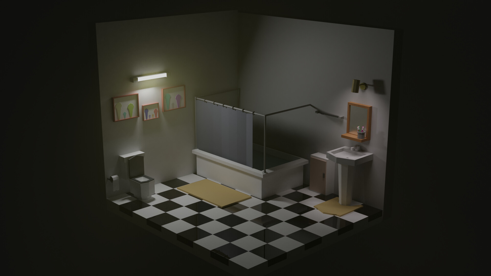 ArtStation Low Poly Bathroom Environment..