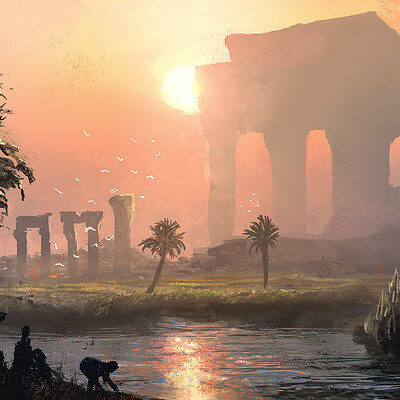 Joseph feely ancient sunset 1 artstation