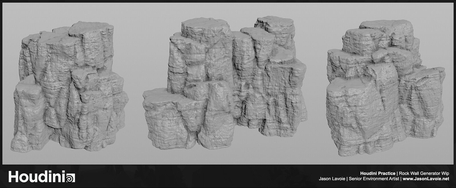 First Pass on a Houdini Rock Wall Generator - Not happy with the results, but learning the process!