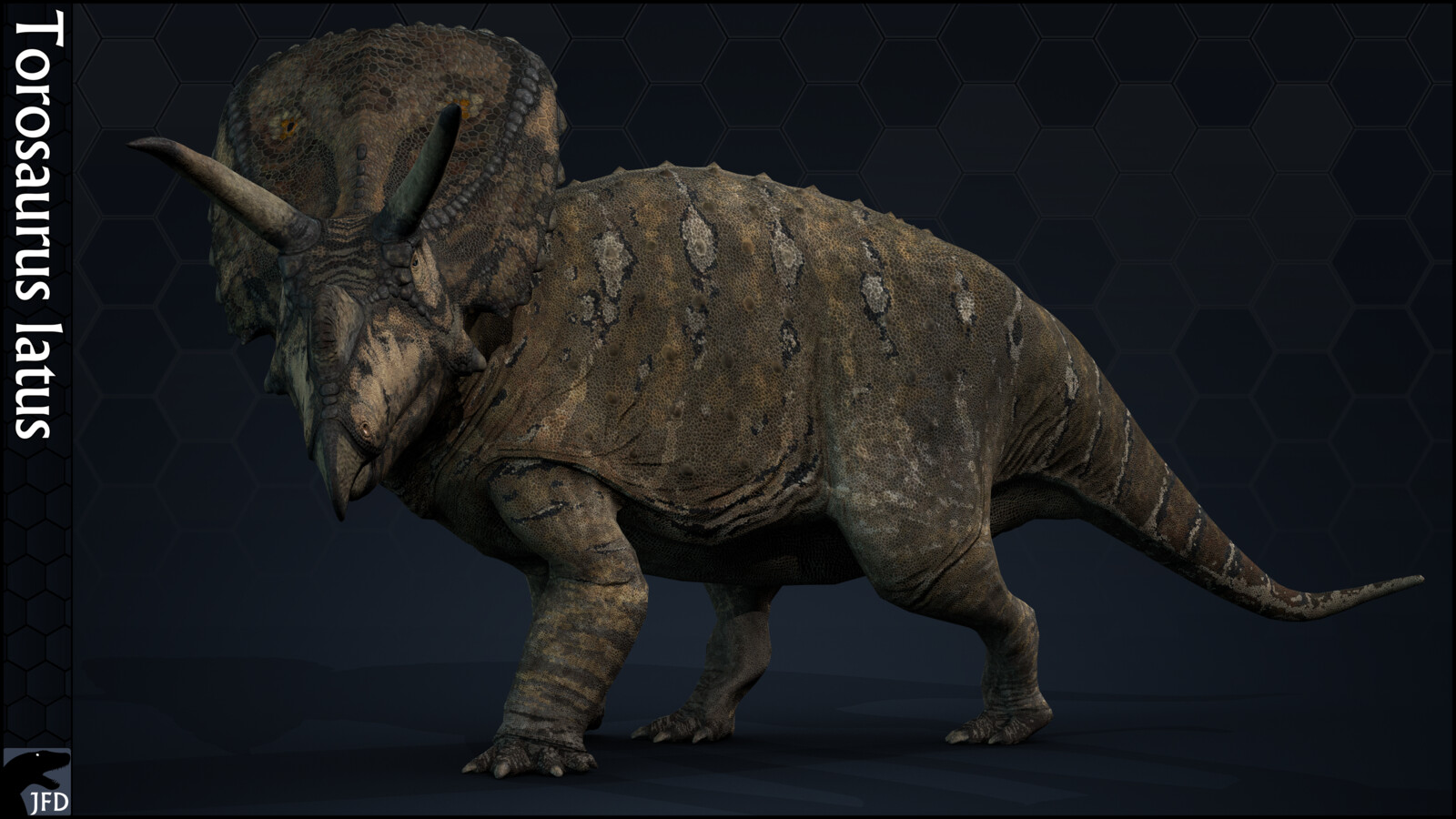 Torosaurus latus full body render.