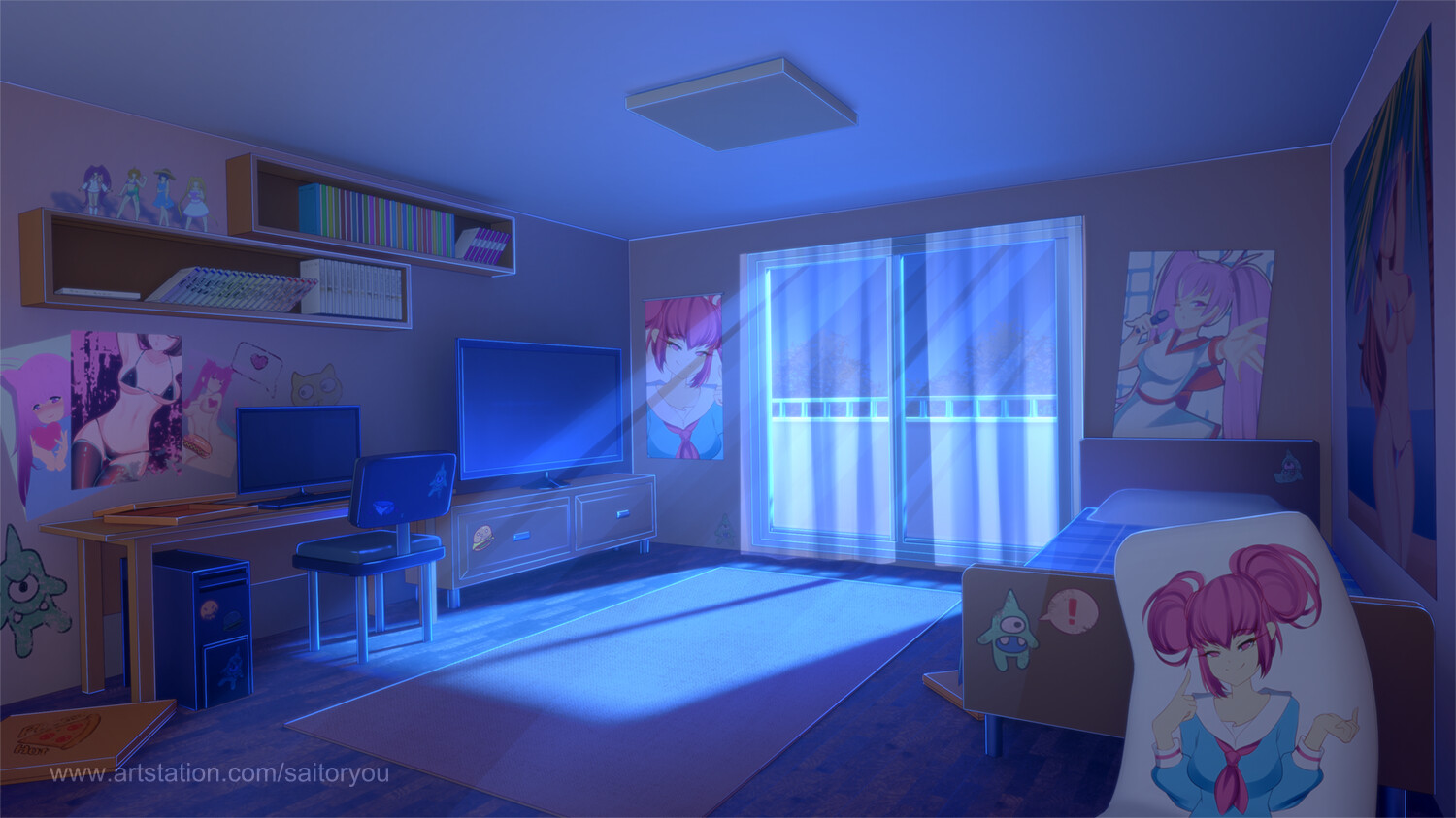 Dark Anime Bedroom Backgrounds • Variant Living em 2020, anime room dark HD  wallpaper | Pxfuel
