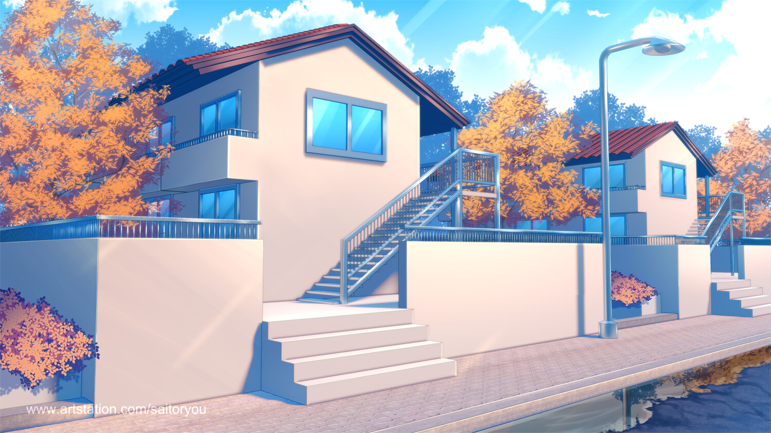 Saito Ryou | Gvenviel - Visual novel background | Street