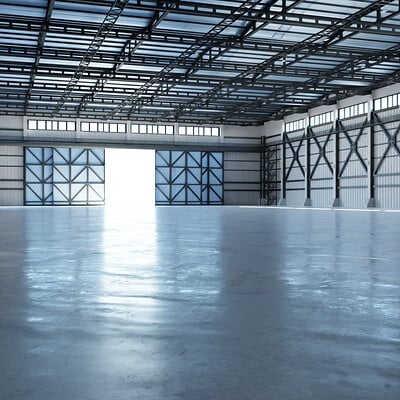 Industrial Hangar Hall Interior 3