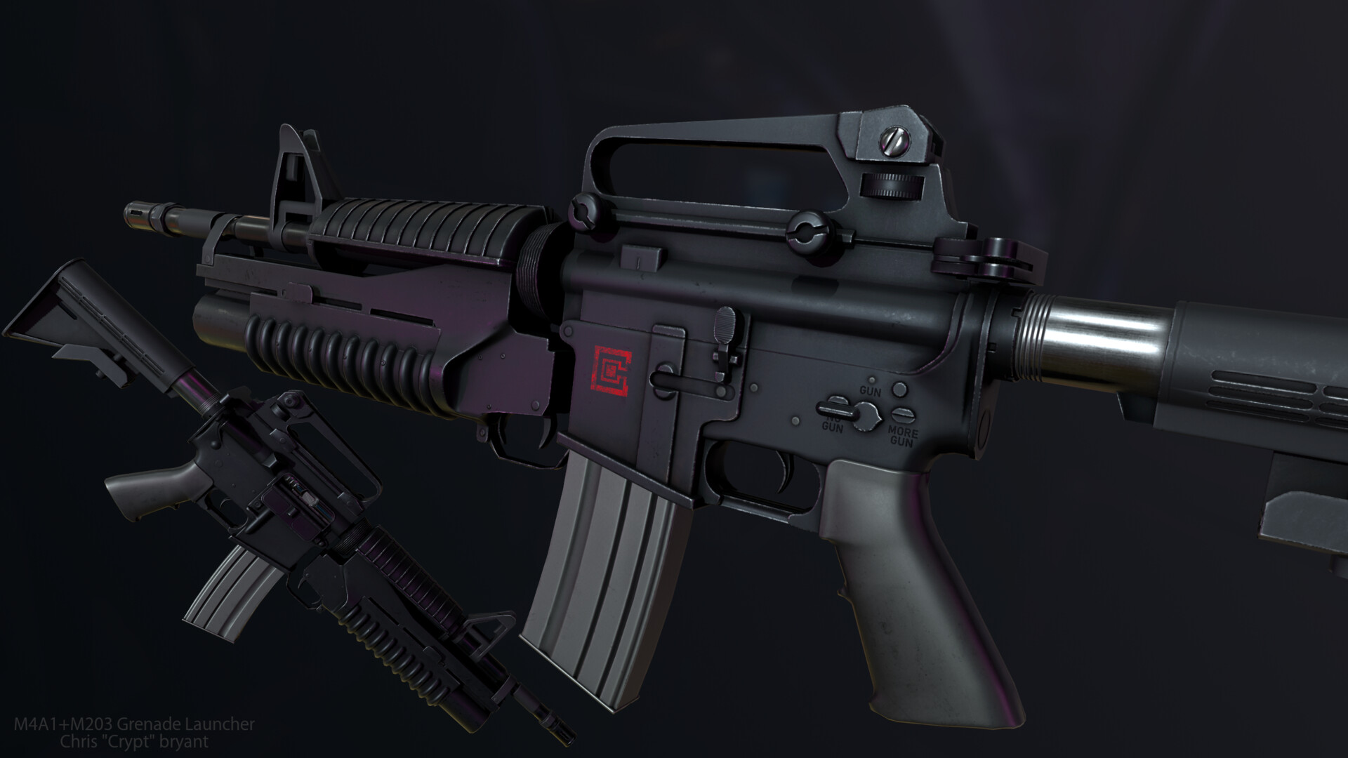 ArtStation M4A1 + M203 40mm Grenade Launcher