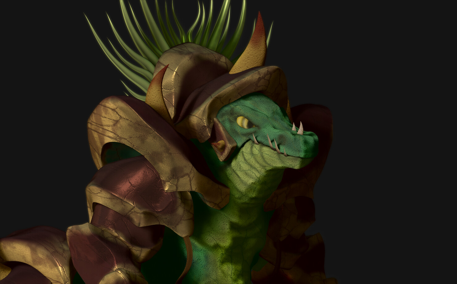 Green Dragonkin up close