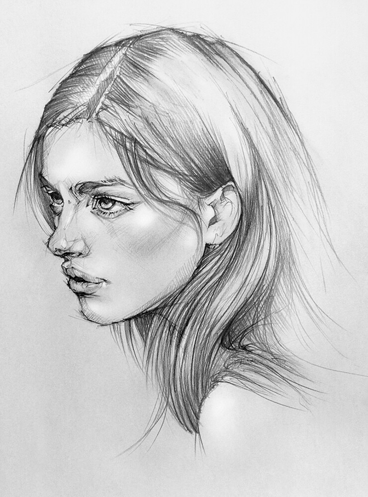 A Step by Step Portrait Drawing with Vine Charcoal: 