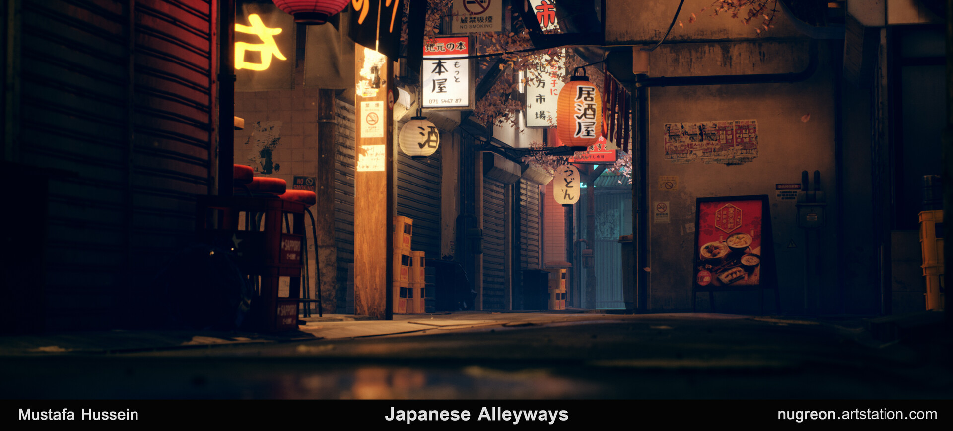 Artstation Japanese Alleyways Real Time Environment Mustafa Hussein
