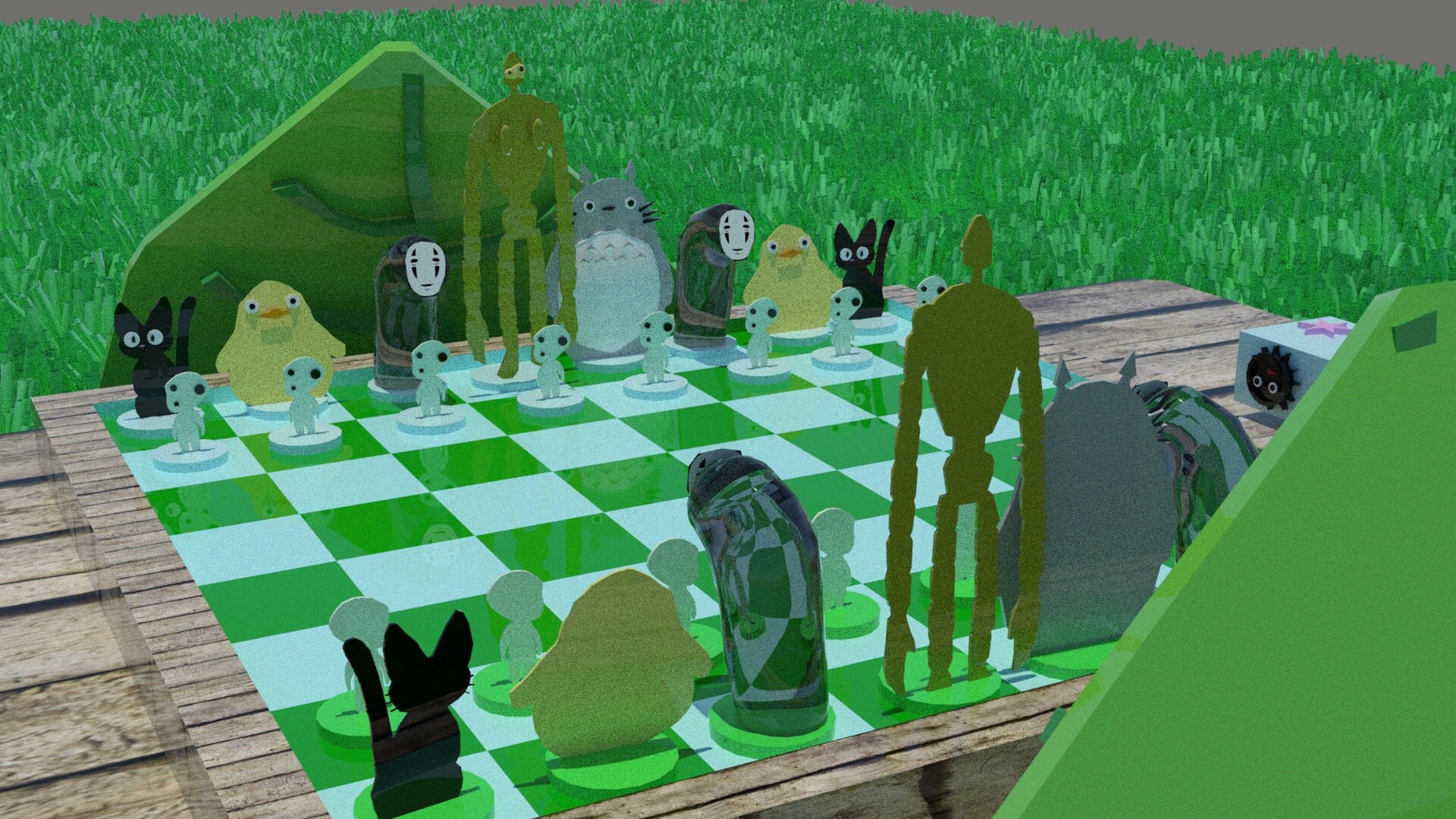 Artstation 3ds Max Studio Ghibli Chess Set Anika Eicher