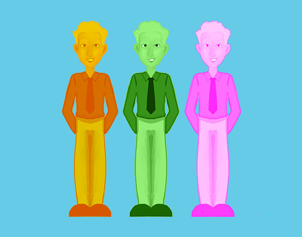 Color variations for the piece that moves on the board. The yellow/orange figure one since it was easier to see and worked better with the blue background. 