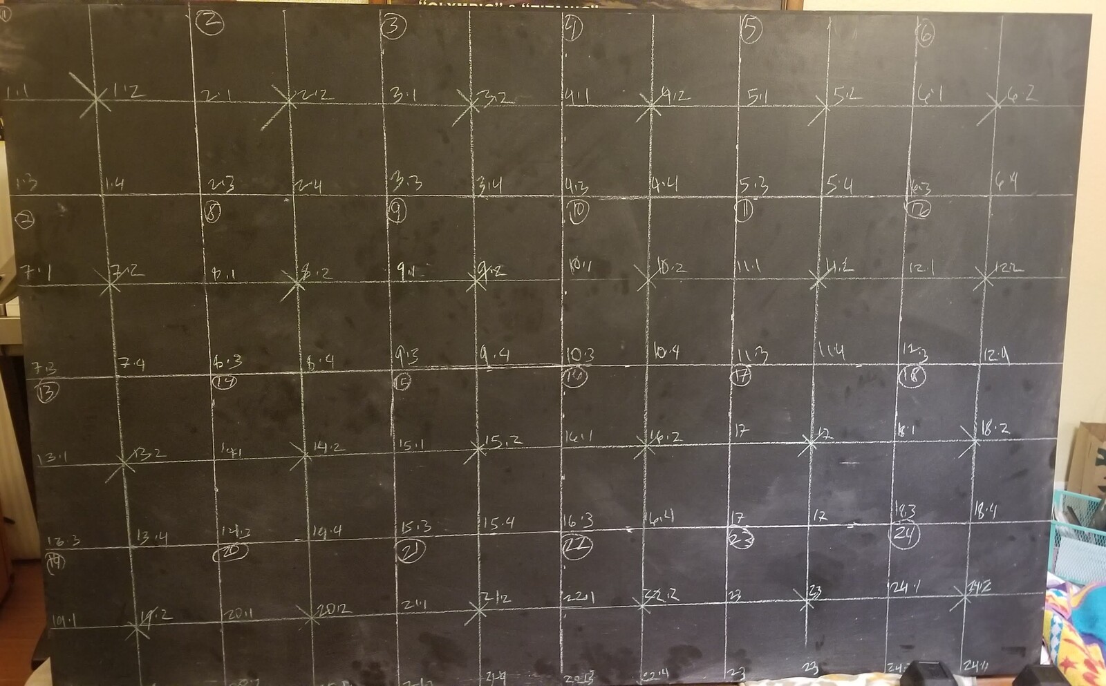 I drew the grid on both boards and scaled up the drawing by hand twice. Happy to say my second pass was more accurate. It was totally worth the extra work to do two!
