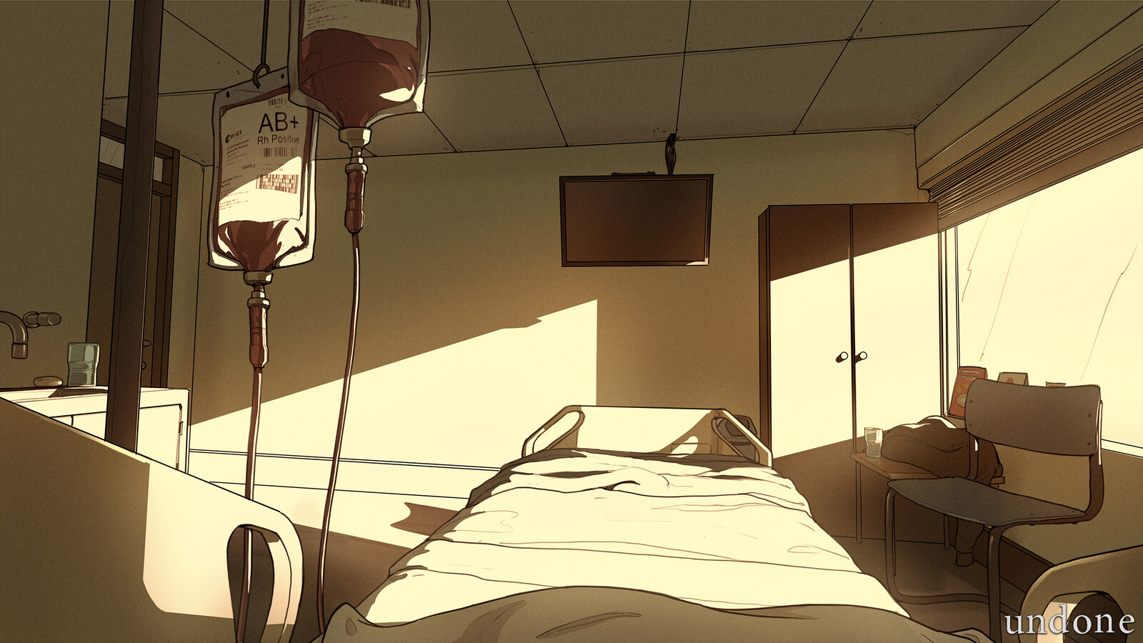 hospital room first person angle