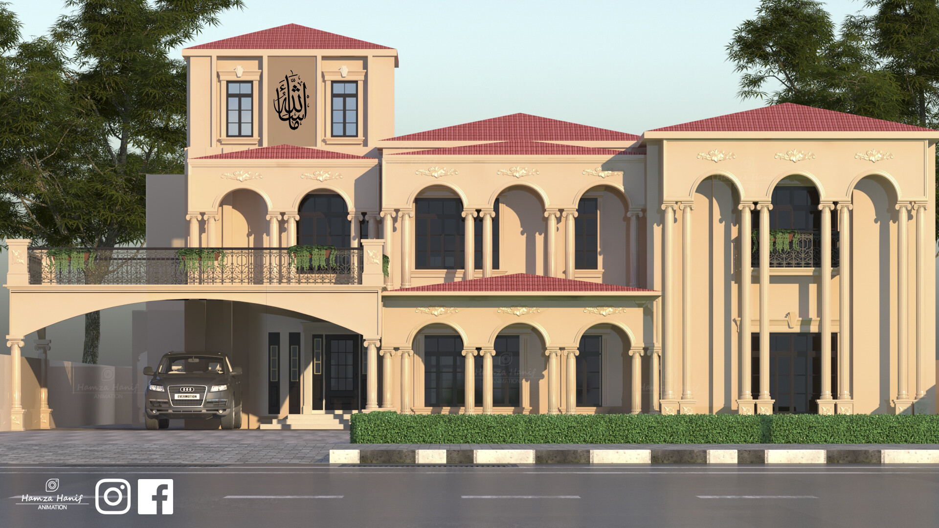 Artstation Classic Villa Design 3d Elevation By Hamza Hanif