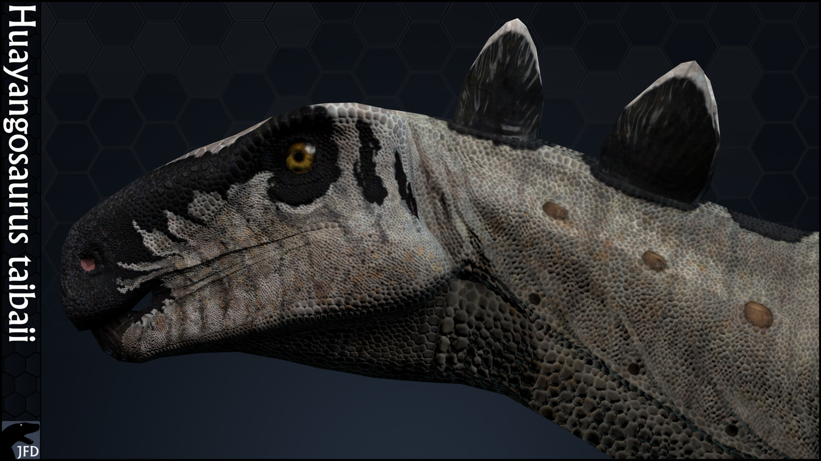 Huayangosaurus taibaii head full render.