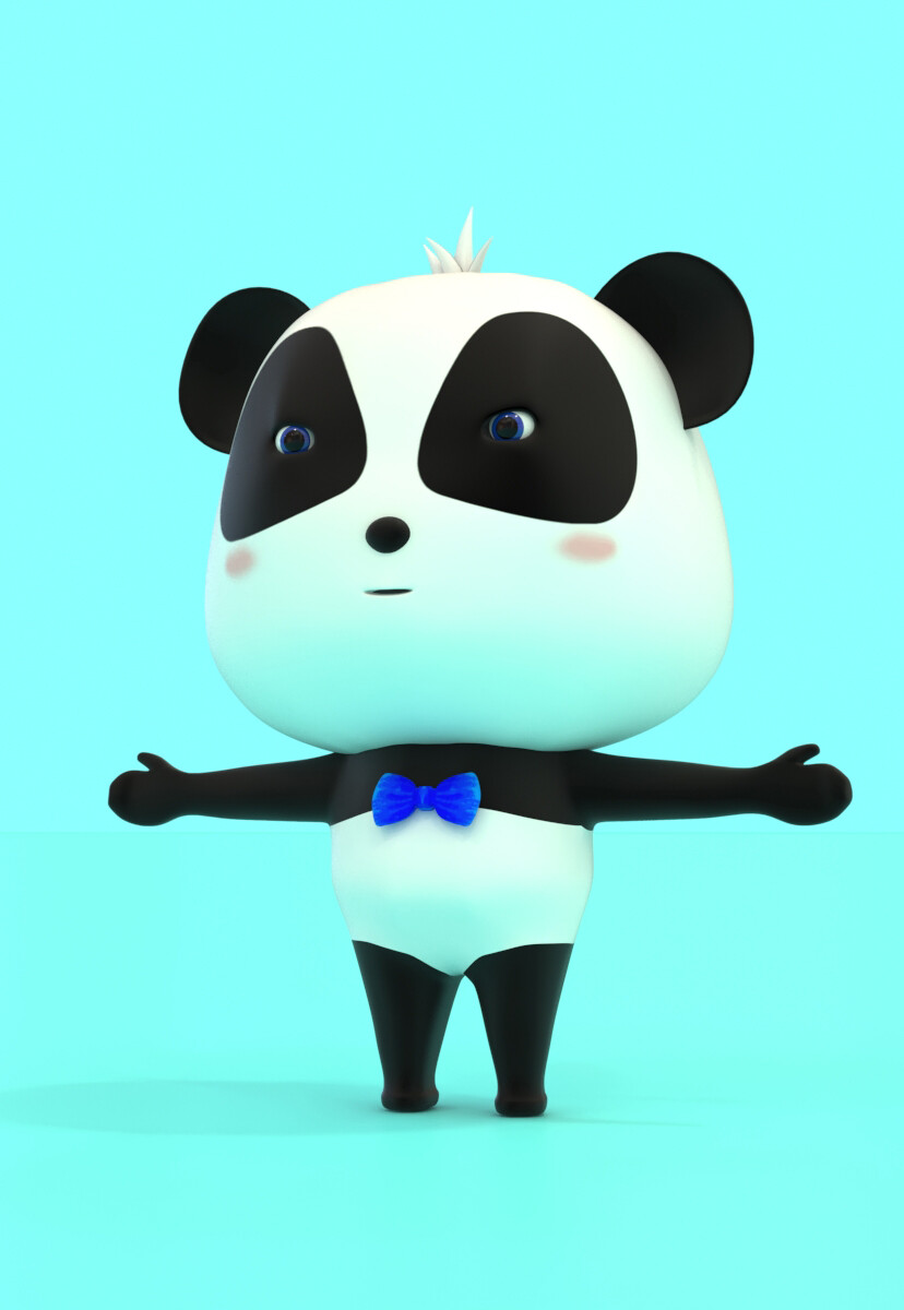 SURANJA SAMPATH - Cartoon Panda 3D model for Motion Graphic video