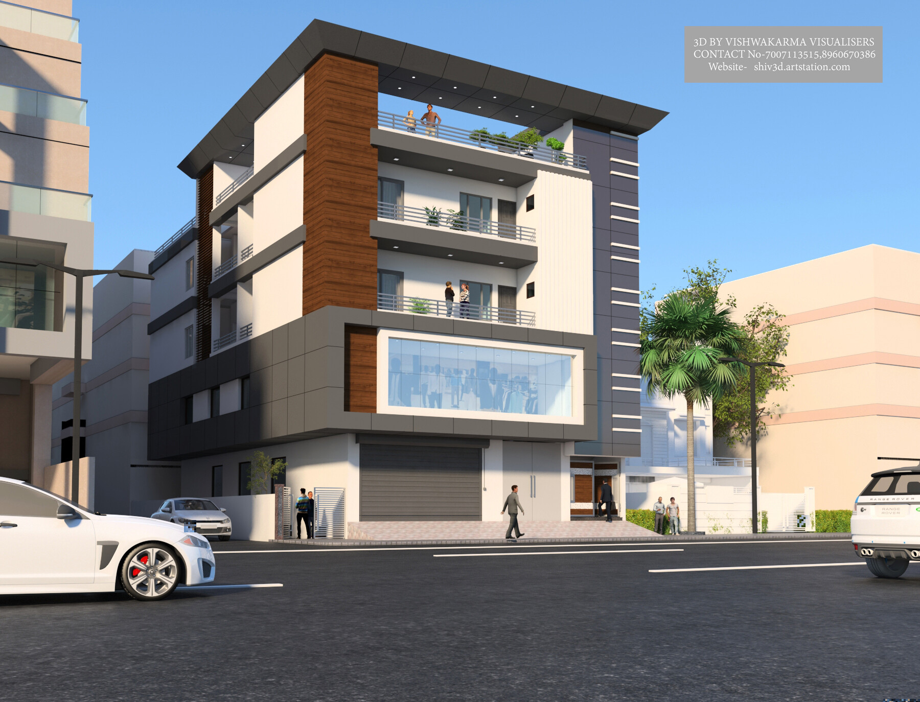 Artstation Commercial Building Day And Night View Shiv Shanker
