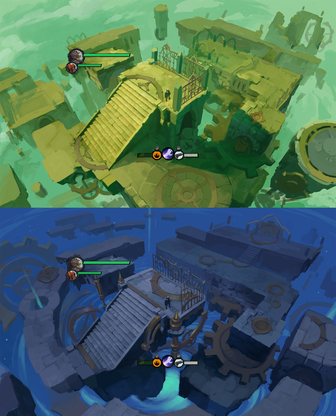 paintovers of in-game block out of limbo by environment art team