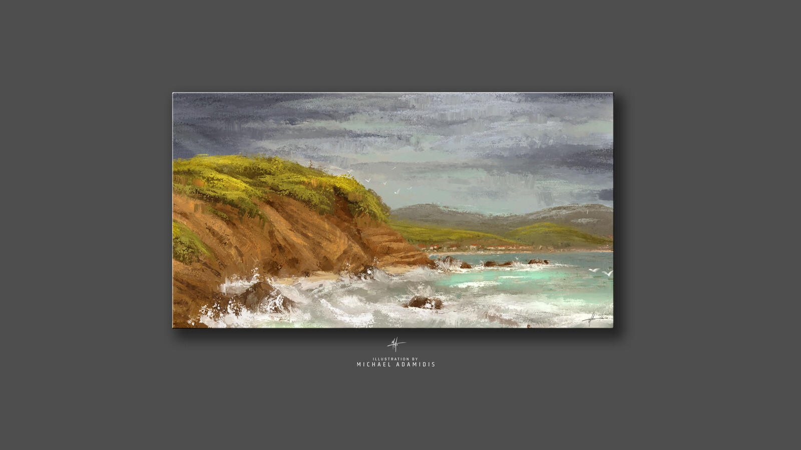Digital Oil Painting - Greek Sea in November