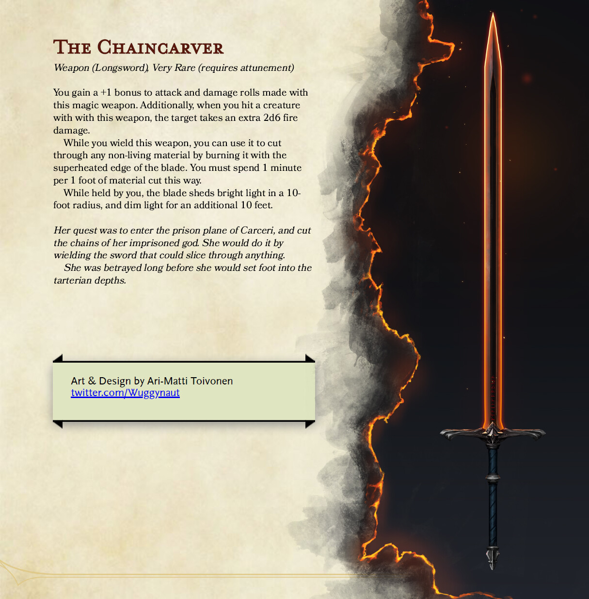 Ari Matti Toivonen The Chaincarver Magical Longsword