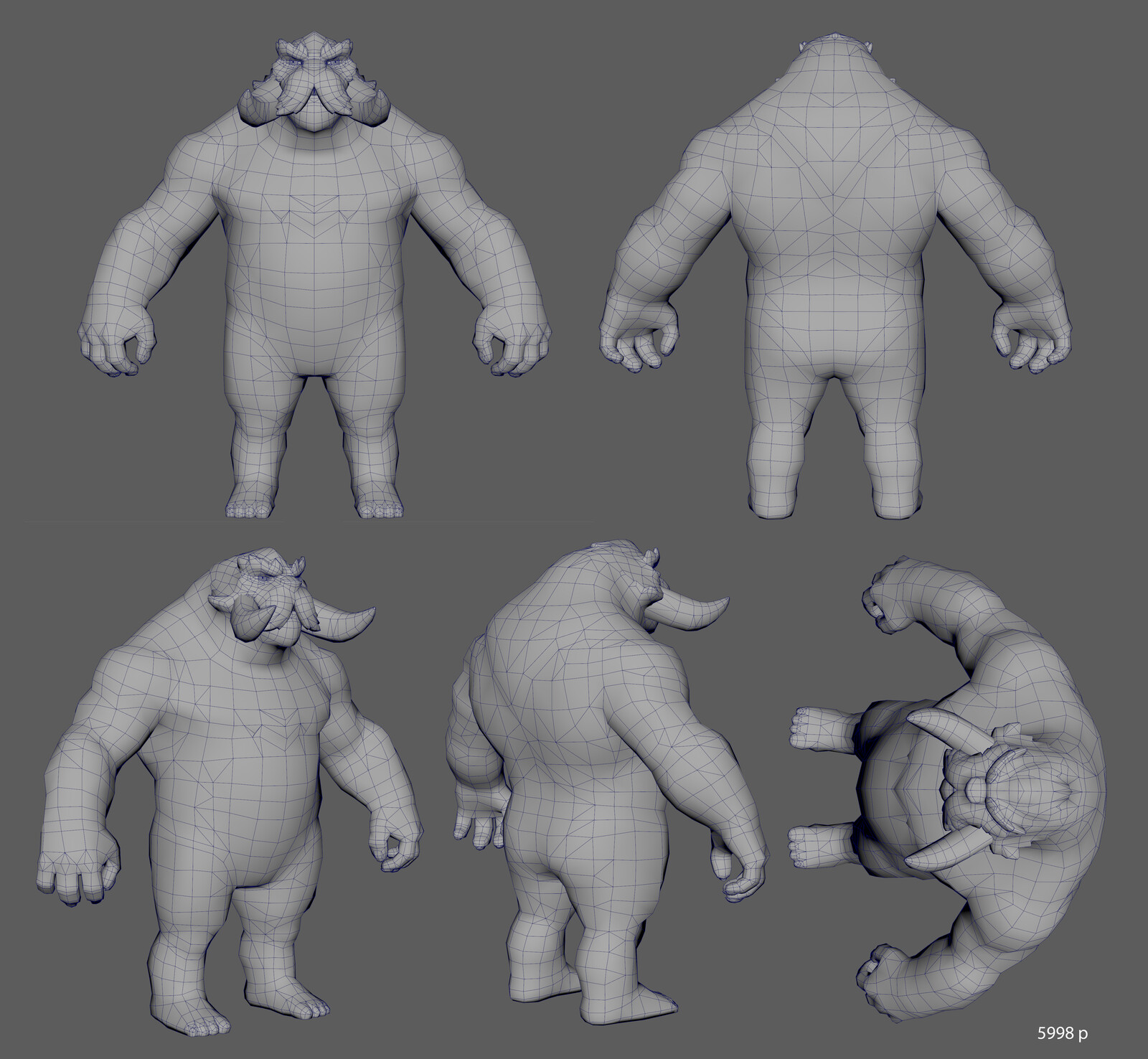 Wireframe of LOD0 in-game model