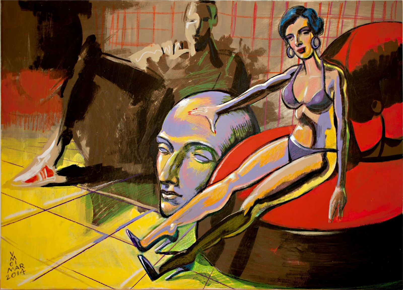 The Dancer, 9X12 inches acrylic on acrylic panel.