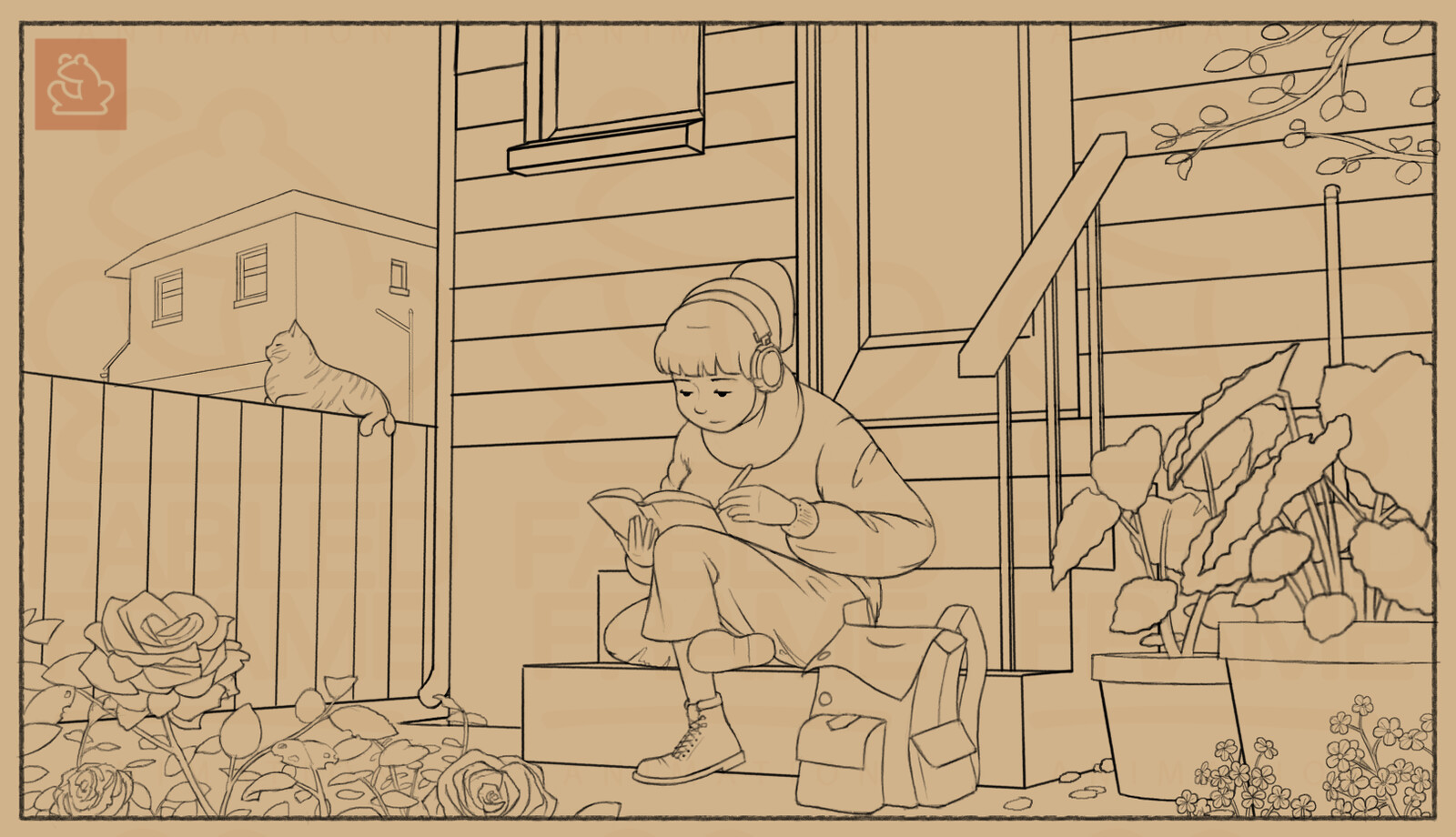 Study Girl Sketch Application.