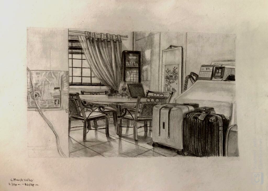 Artstation Interior Space Drawing Rachel Hum