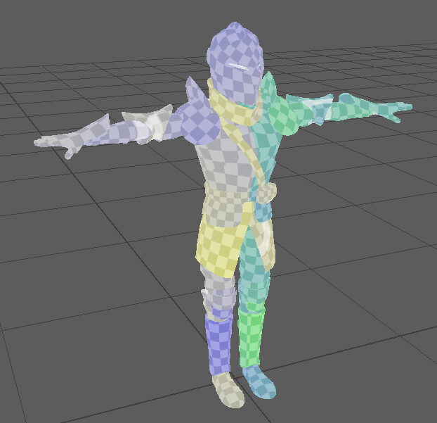 Here is the UV unwrap on the low-poly model.