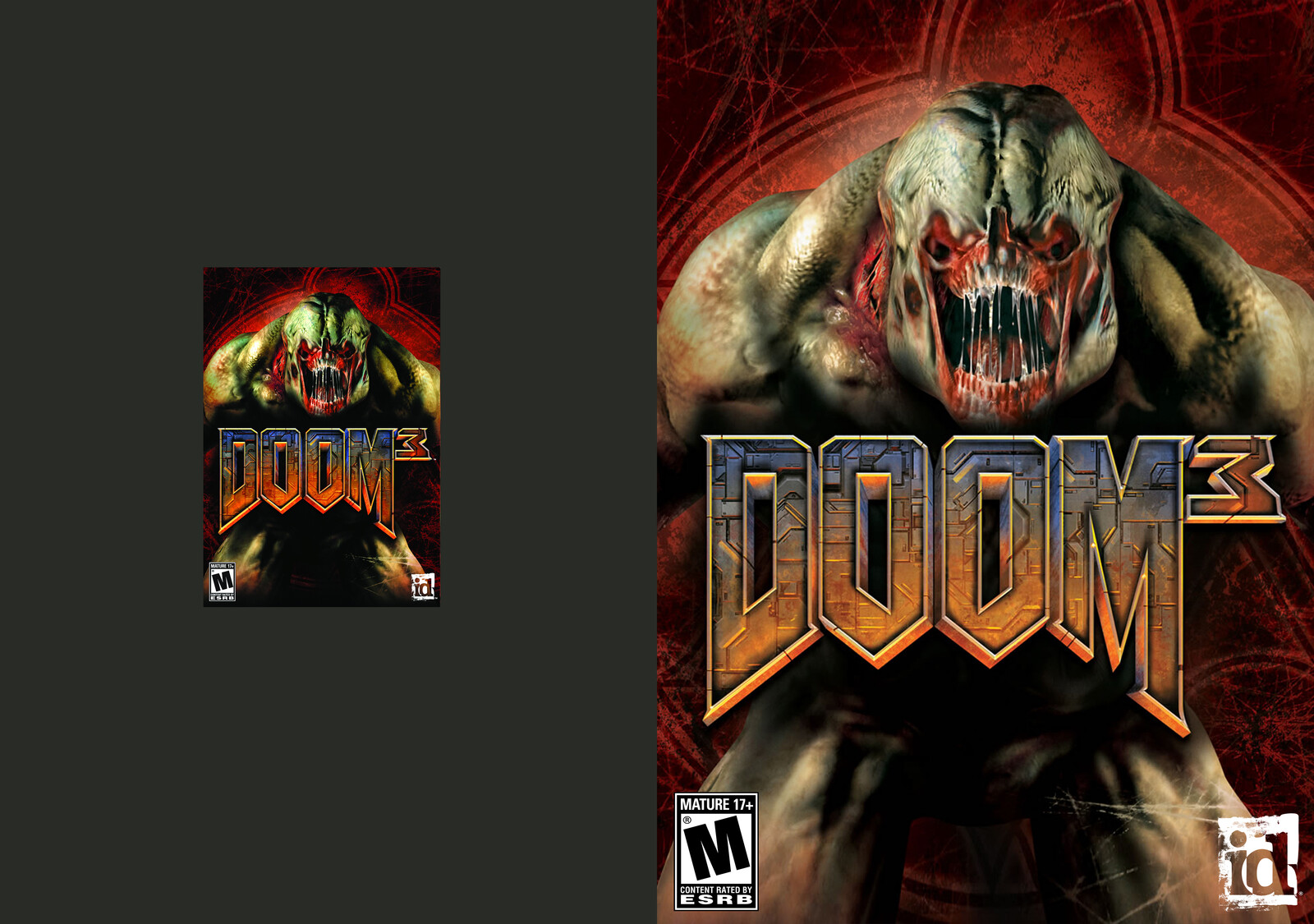Doom 3 (original coverart by Kenneth Scott) (scan cover vs. retouched)