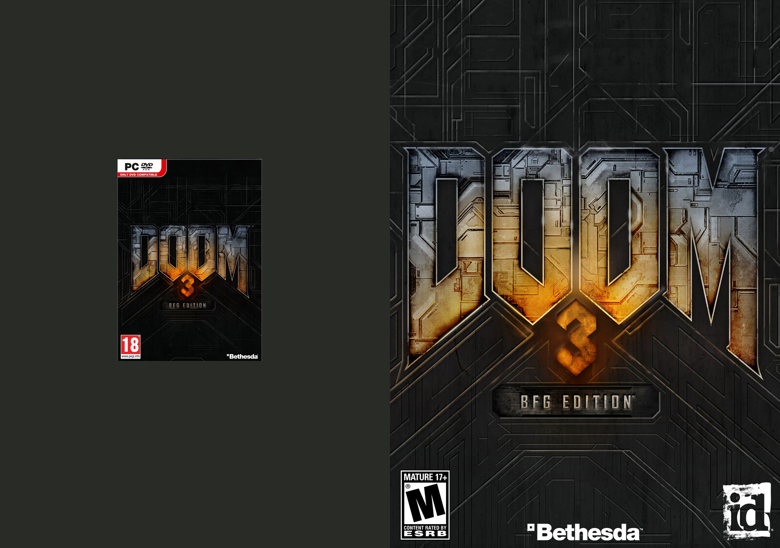 Doom 3 (BFG) (original cover vs. retouched)