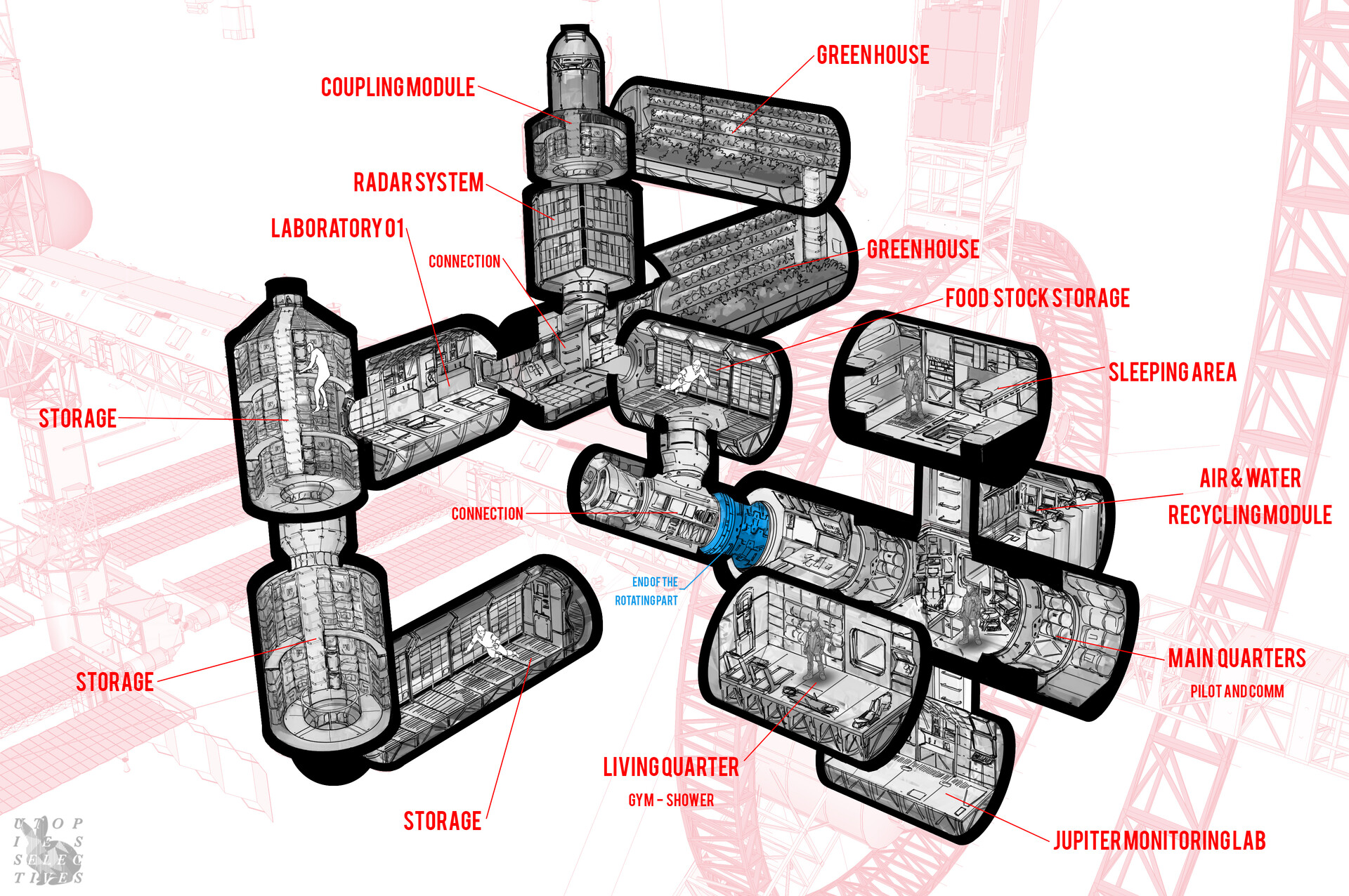 first version - axonometry