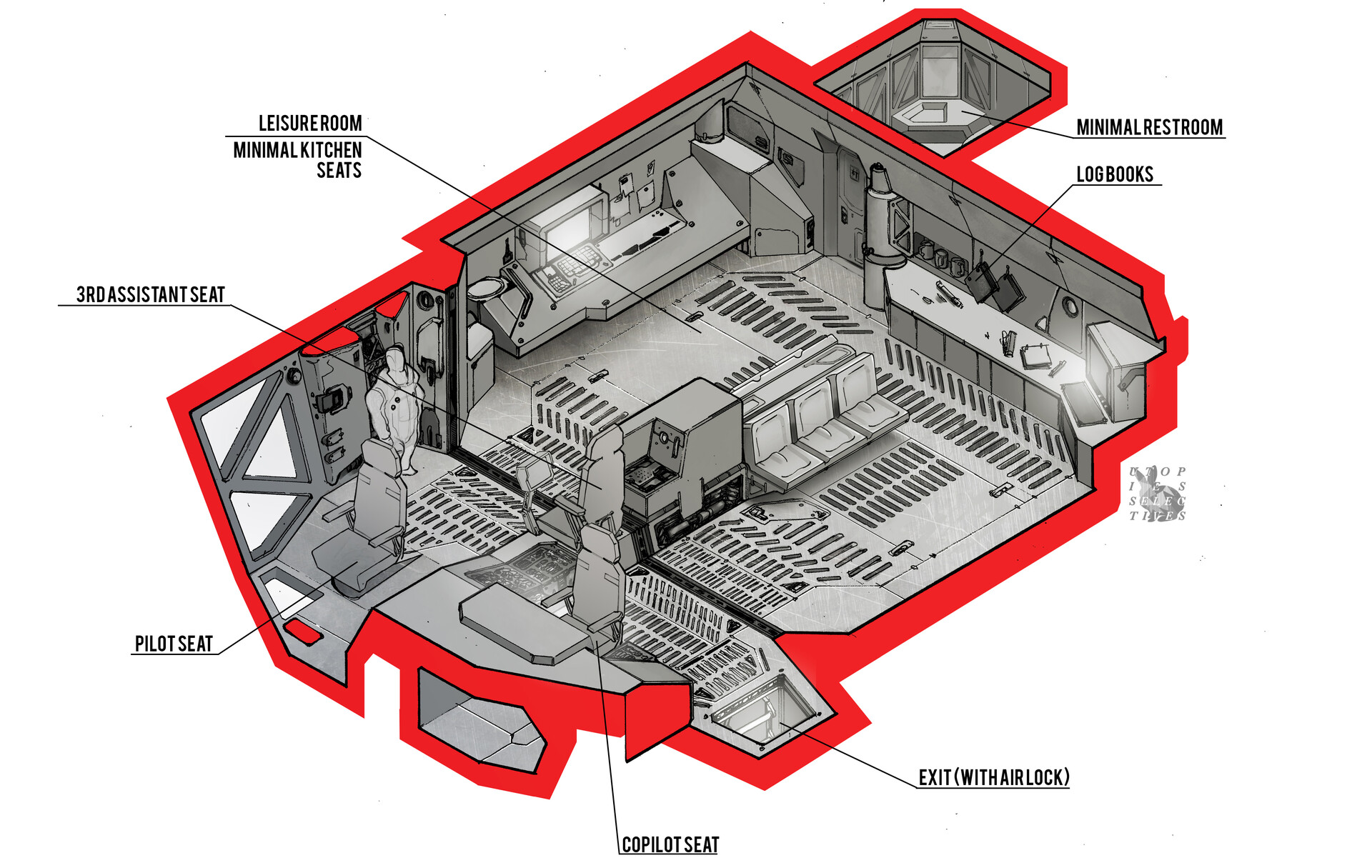 pass 01 - first sketch of the interior