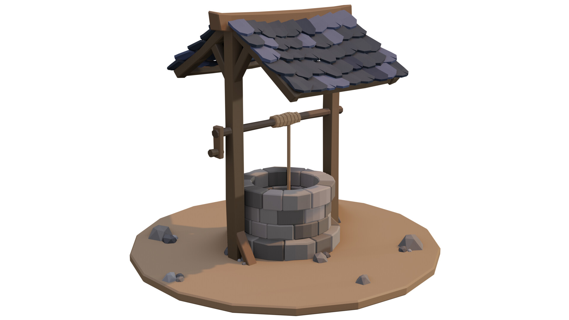 Artstation basic 3d models medieval well