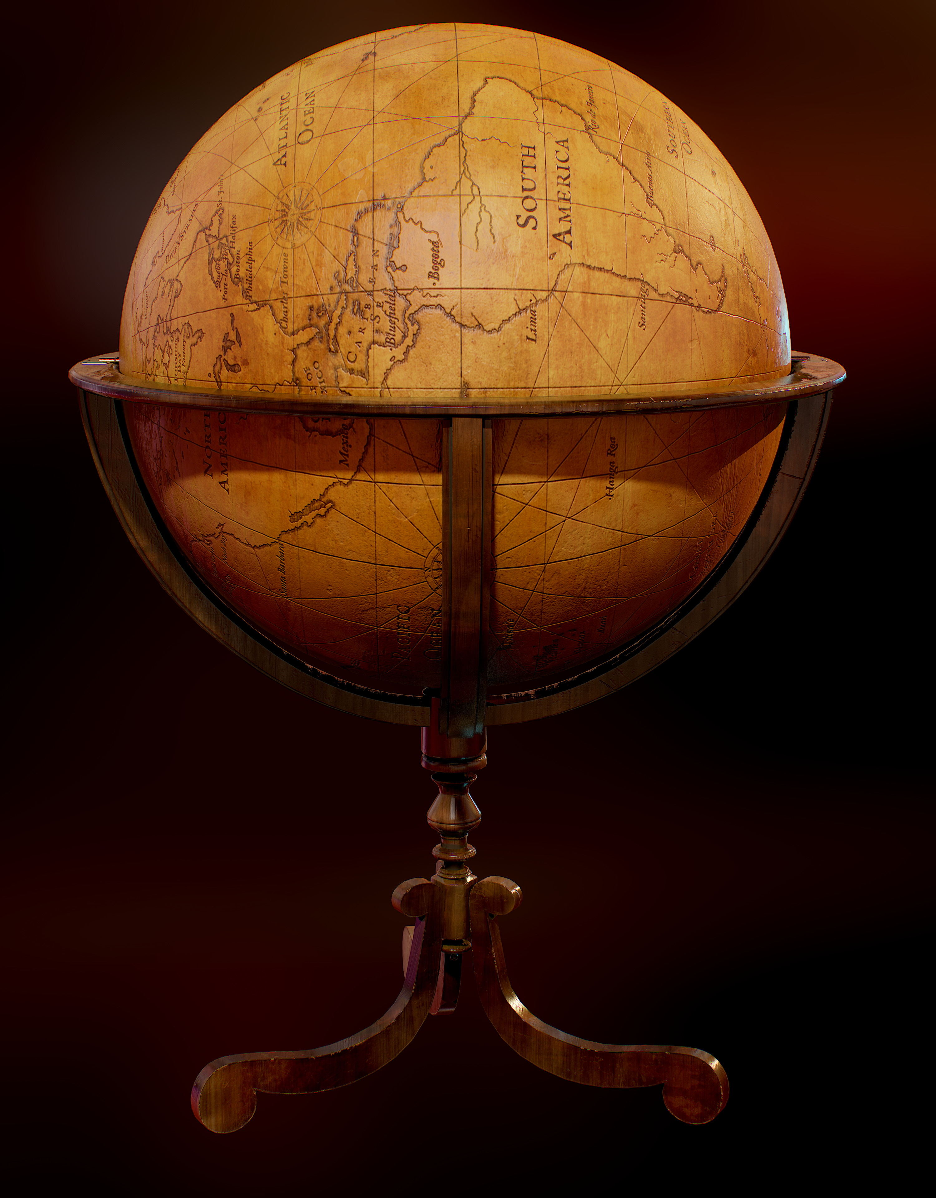 textured and baked globe- Modeled by another artist