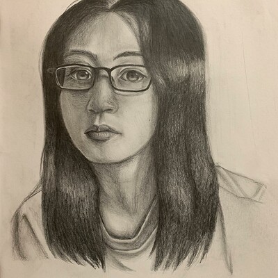 Rachel hum self portrait drawing