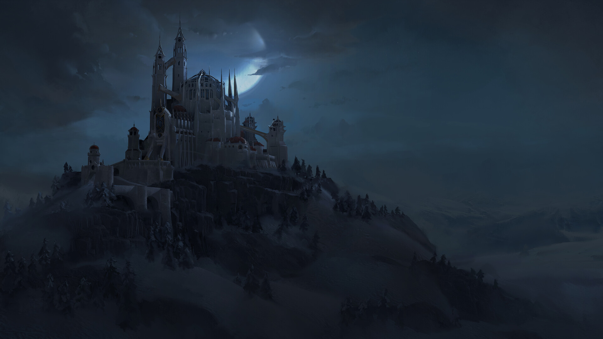 of backgrounds I painted for the Netflix Castlevania Season 3. Working as t...