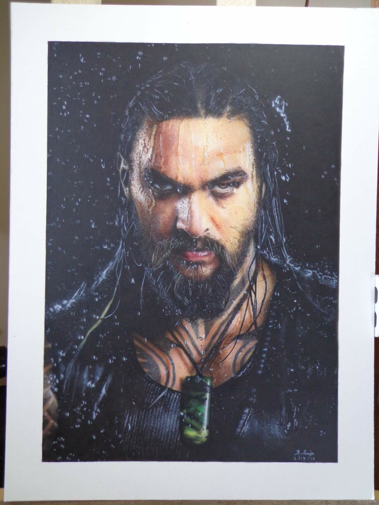 Roldan Araja Jason Momoa The Aquaman Airbrush Painting