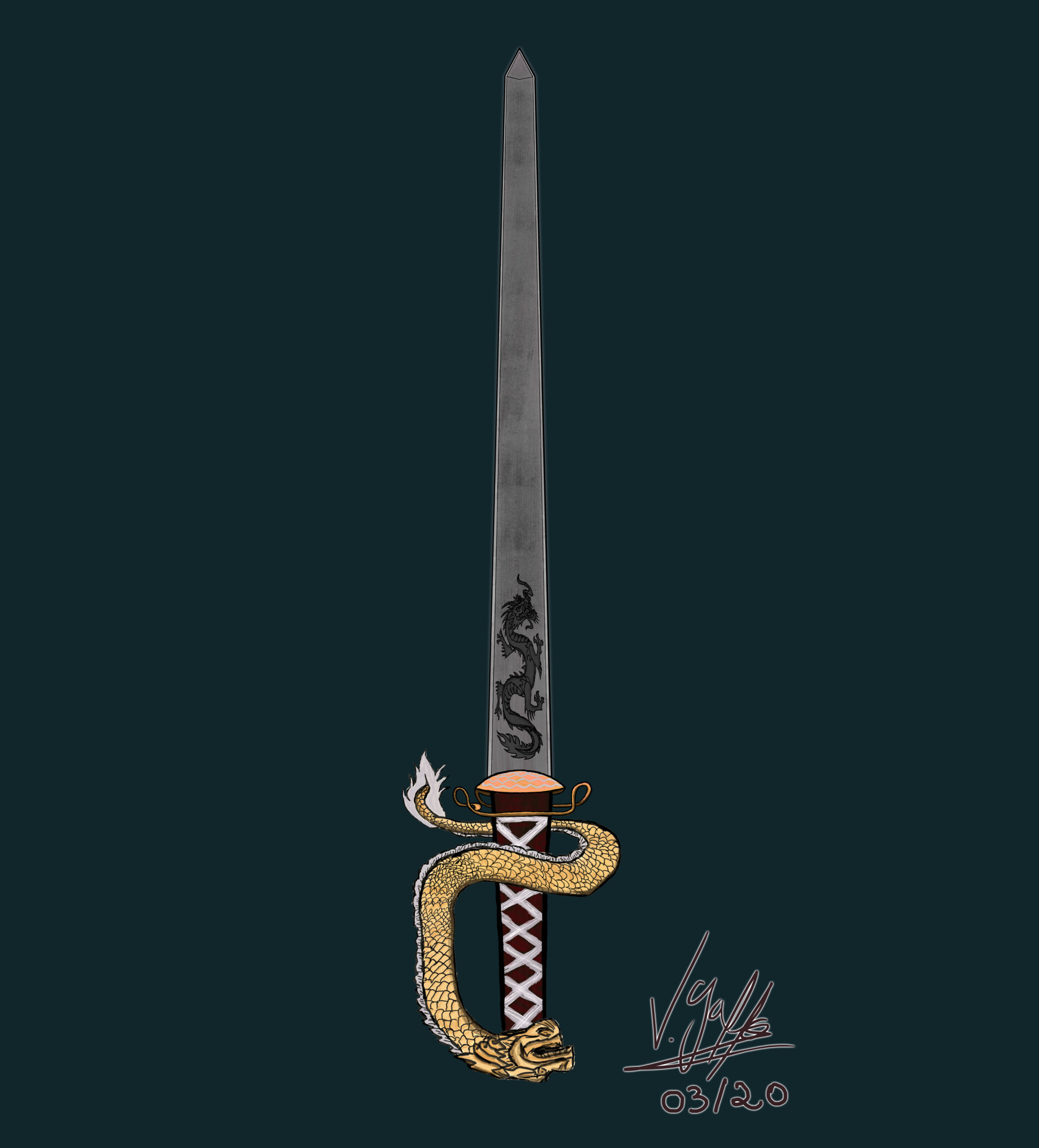 Artstation Royal Dragon Rapier Victor Gaffo