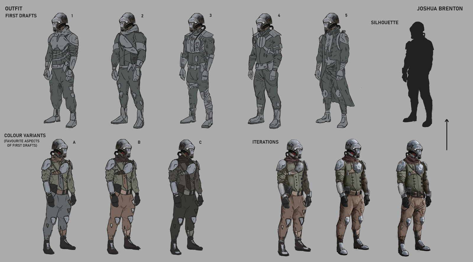 Variants of the character, colour variants based on scheme and iterations of final.